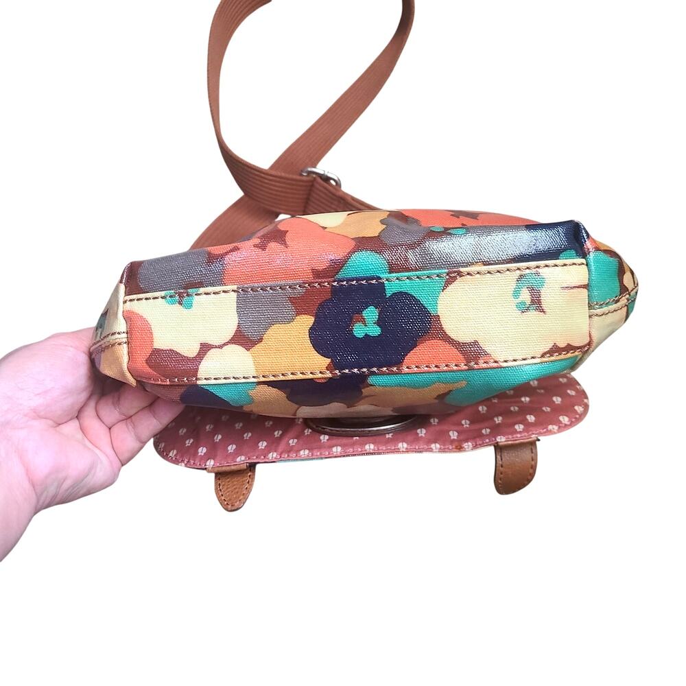 Fossil Vintage Keyper Coated Canvas Turnlock Cros… - image 6